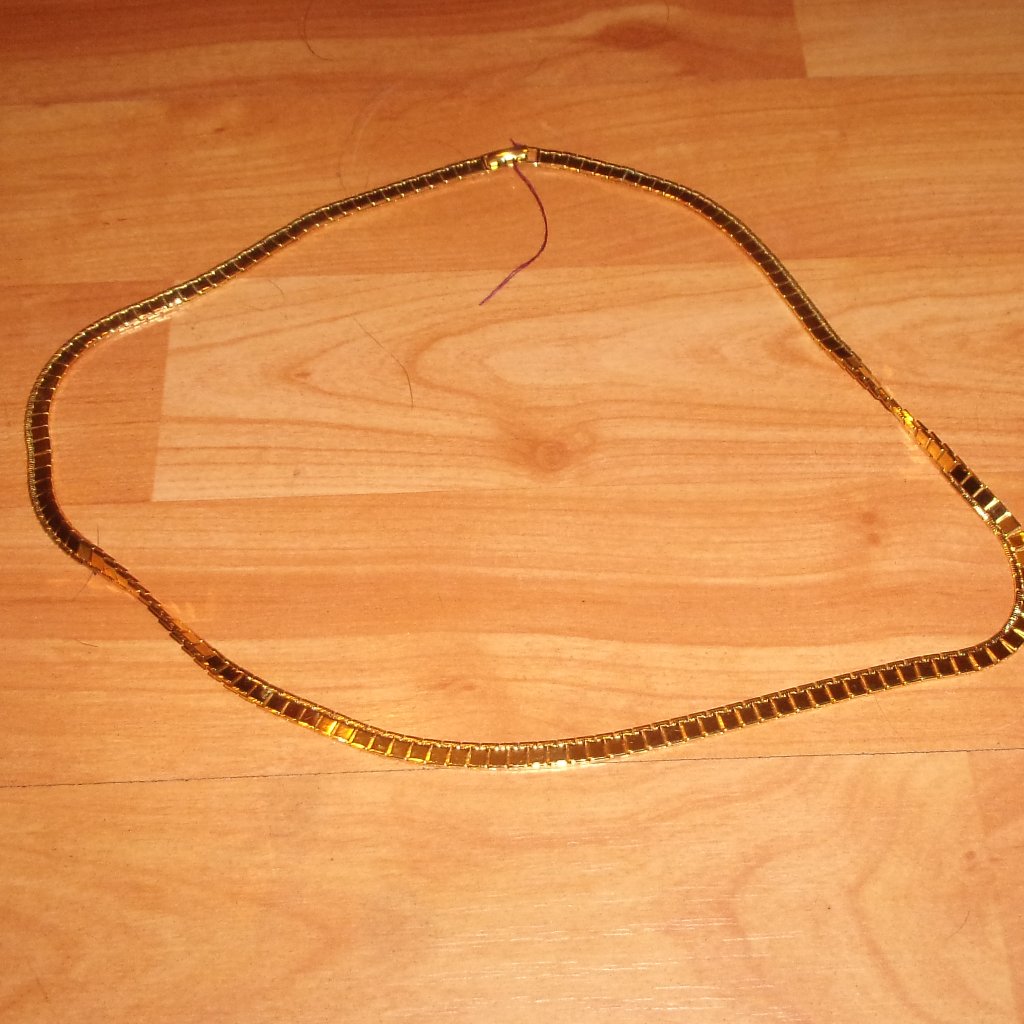 Monet Necklace Gold Tone Flat Chain